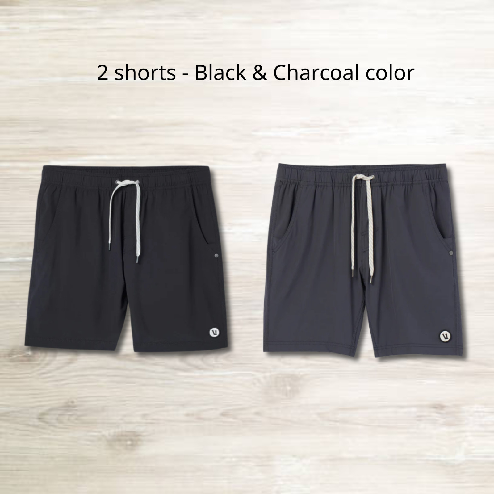 NWT – Vuori Men’s Vuori Kore Short Unlined 7″ – Black & Charcoal color – New