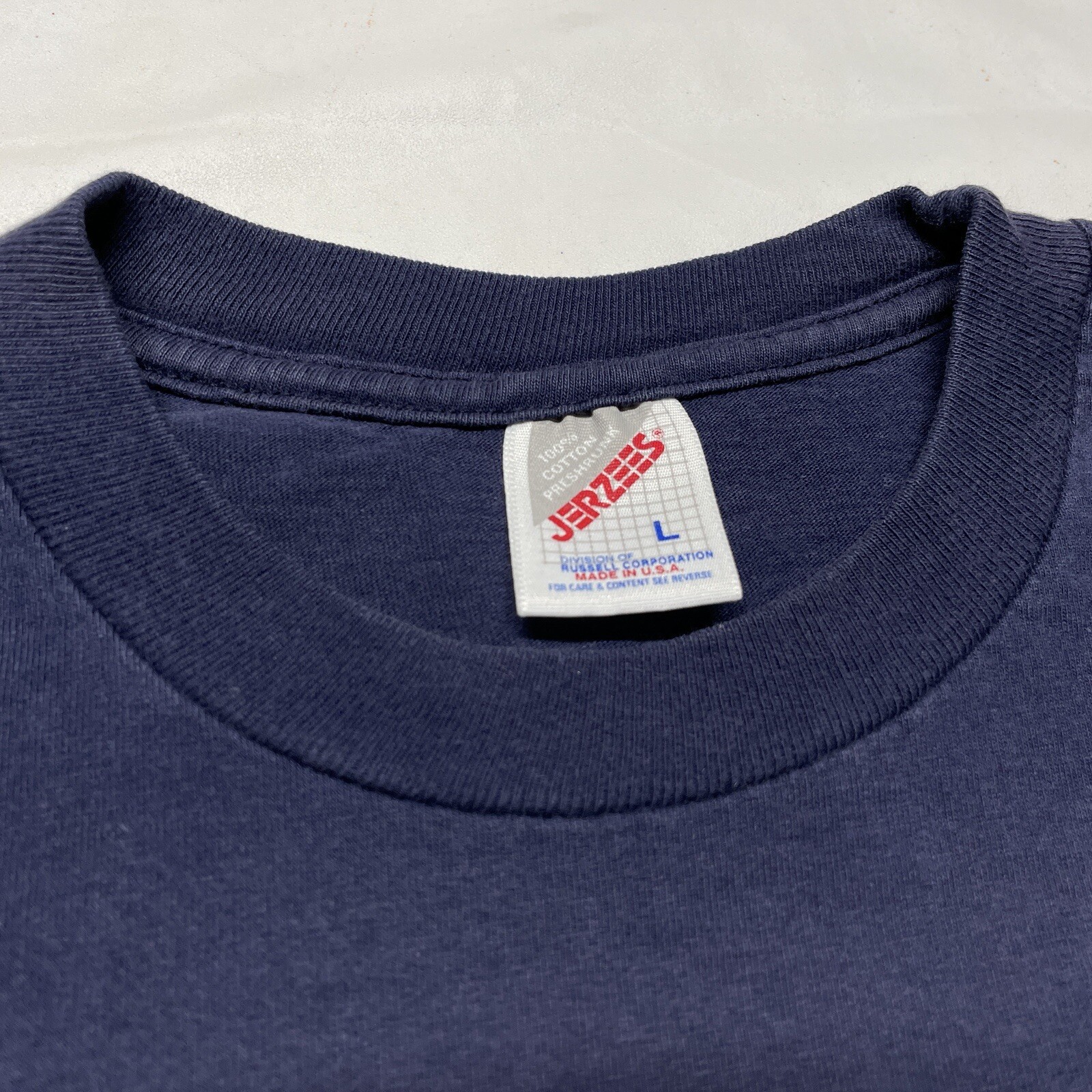 Vintage 90s T-Shirt Men’s Large Blue Dallas Texas USA Made Distressed Art Grunge