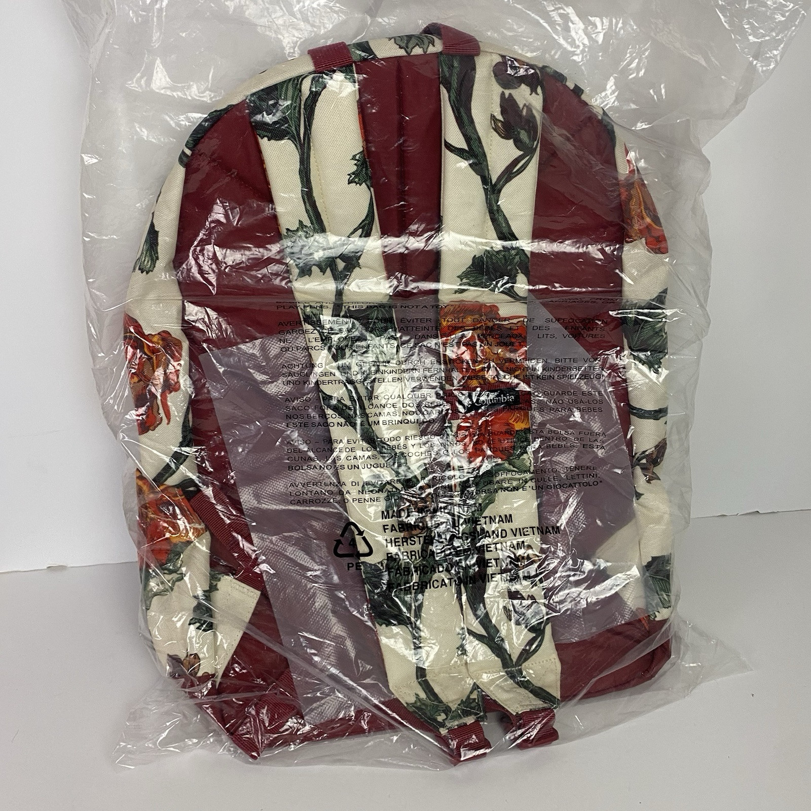 Columbia Floral Backpack 22L 17.5”x12”x7.9” Made In Vietnam Rare NWT