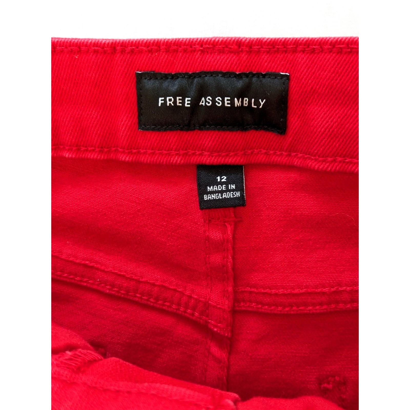 Free Assembly Red Carpenter Utility Pants Straight Jeans Size 12 FAEP0573SP26