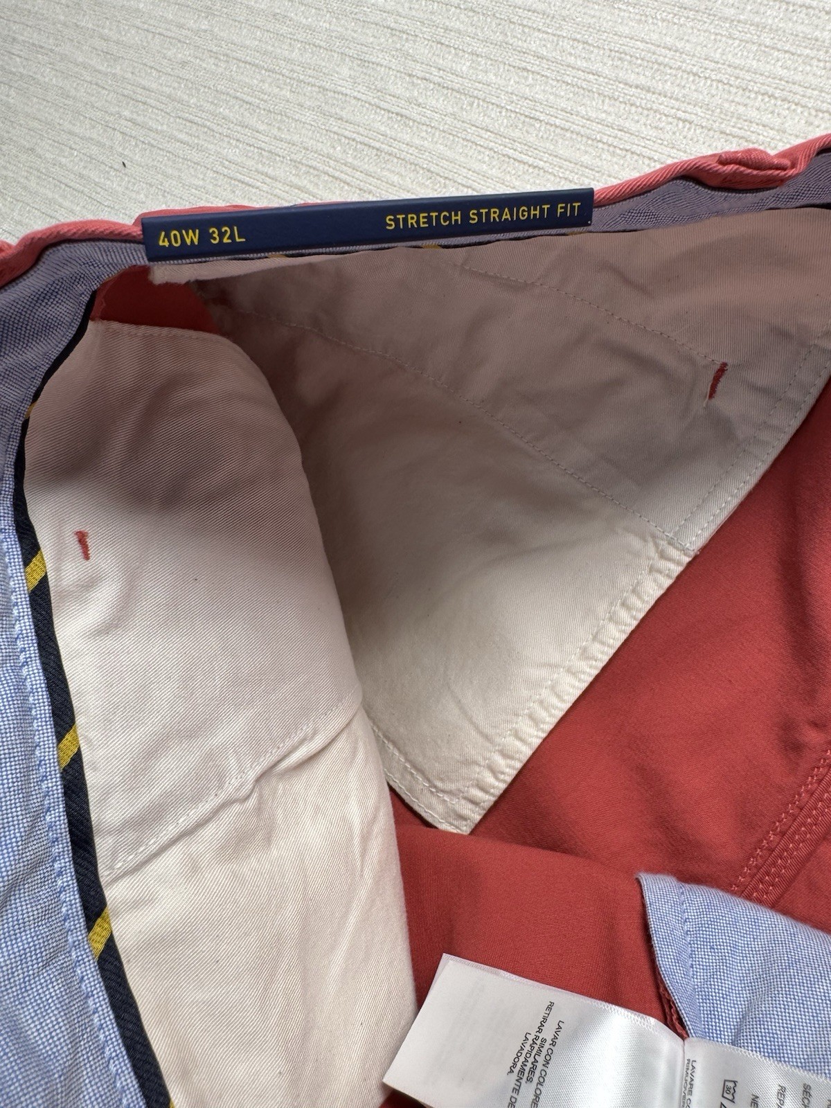 Polo Ralph Lauren Mens Stretch Straight Fit Chino Twill Pants Salmon/Red NWT