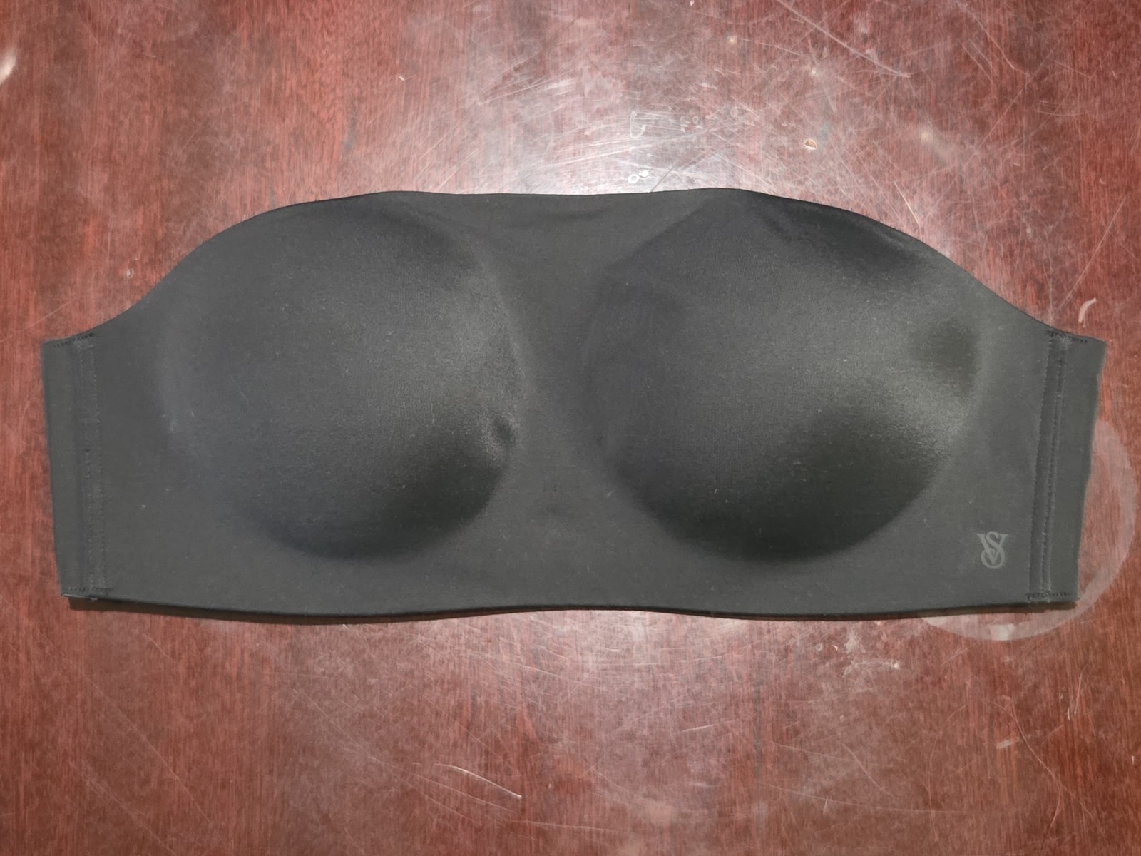 Victoria’s Secret Black Strapless Underwire Padded Bra 32D Hook & Eye