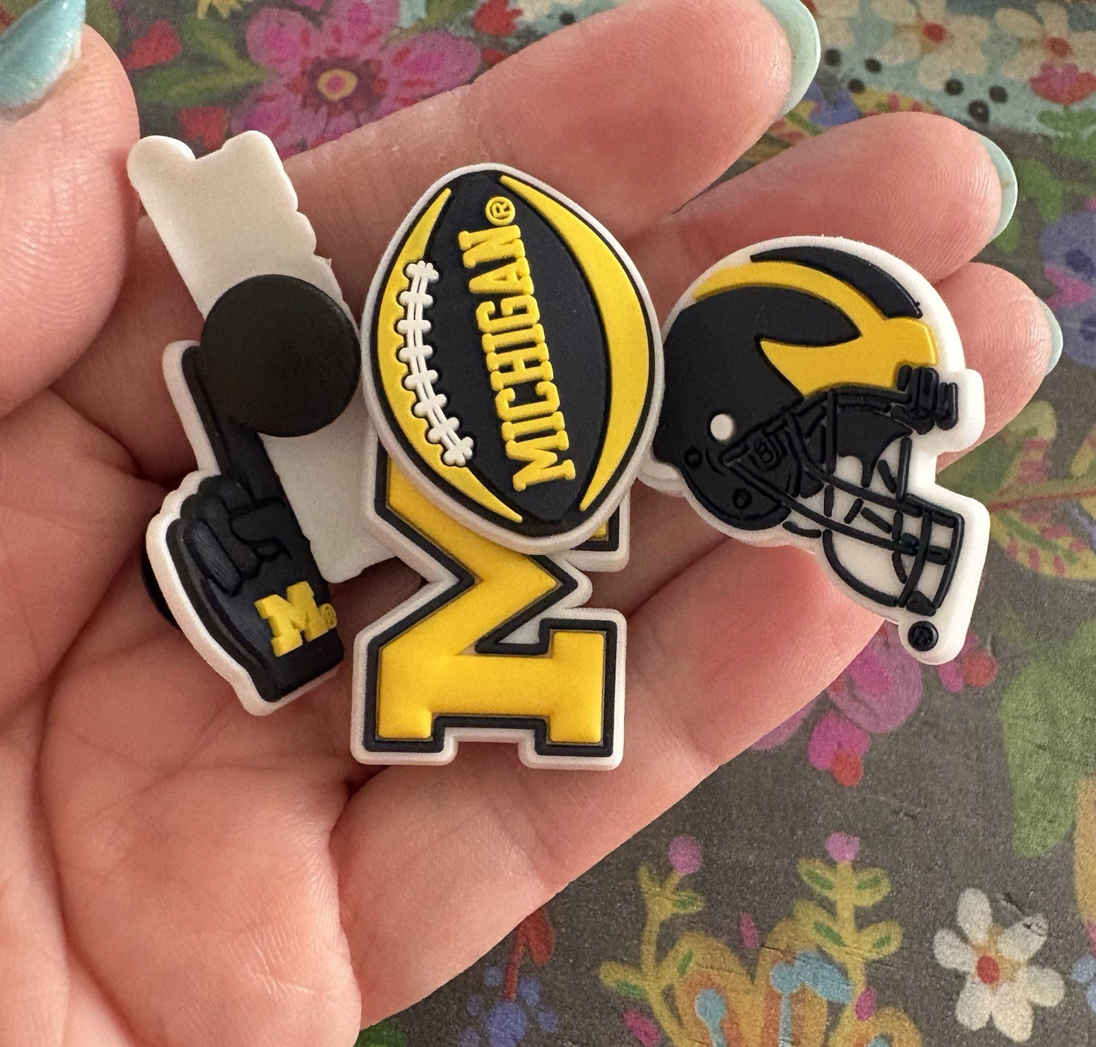 5 Piece MICHIGAN COLLEGE UNIVERSITY Shoe Charms Shoe Decorations NEW