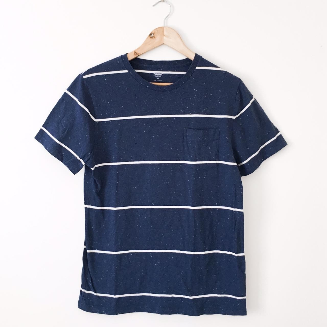 Old Navy Soft-Wash Striped Navy Medium T-Shirt