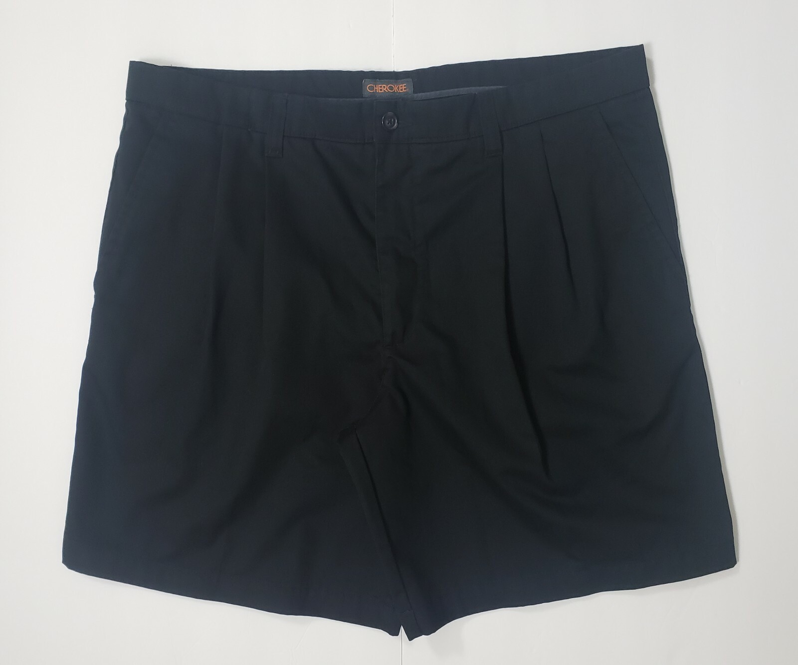 Cherokee Men’s Hand-Tek Black Pleated Comfort Shorts Size W38 X L20 100% Cotton