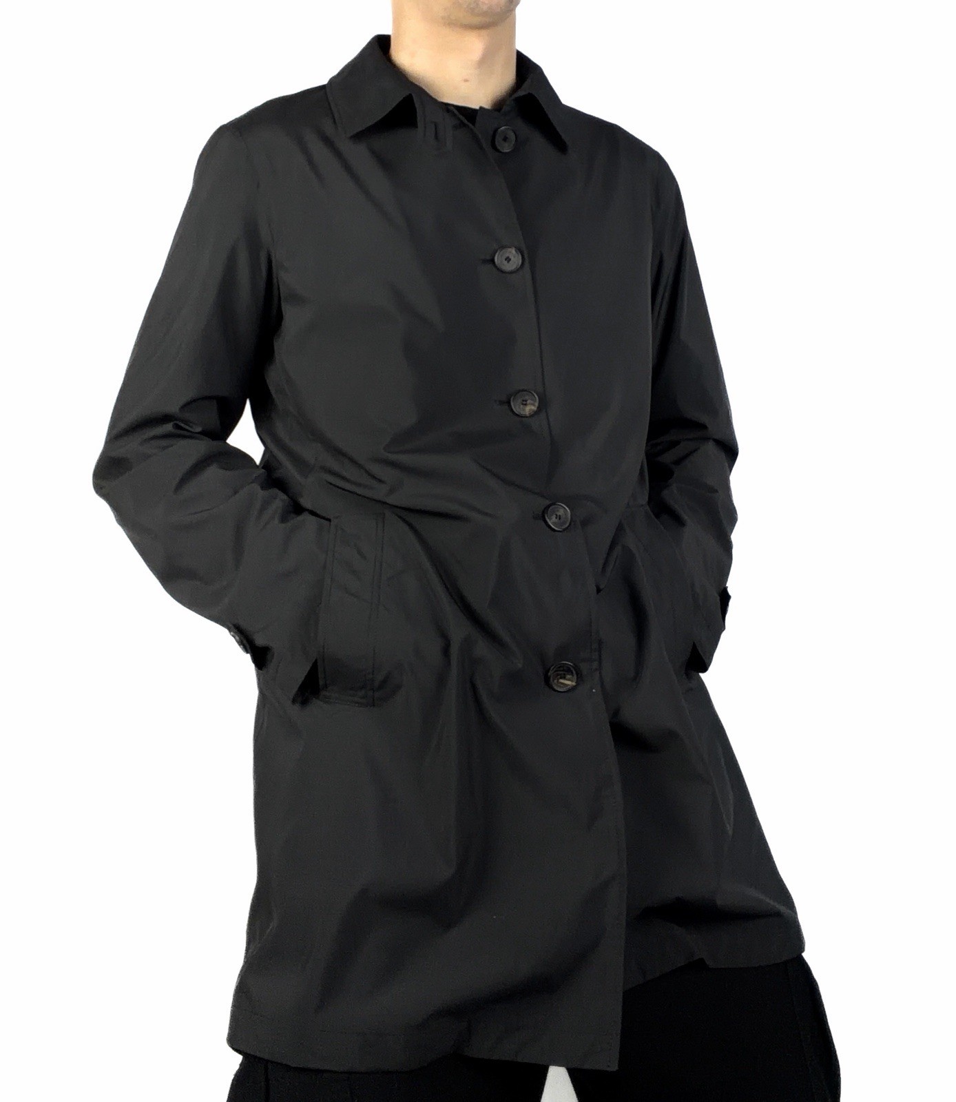 Allegri Milano Packable Raincoat Windbreaker Jacket Men IT 52 Black Nylon Italy