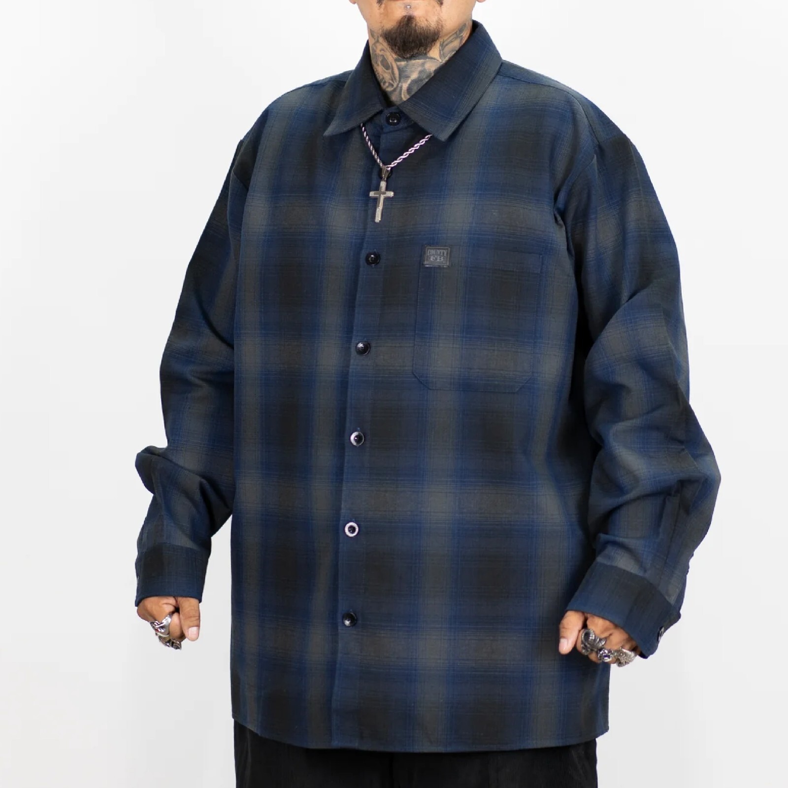 FB COUNTY MENS CHECKER LONG SLEEVE SHIRTS FBCOUNTY FLANNEL BUTTON SHIRT S-3XL