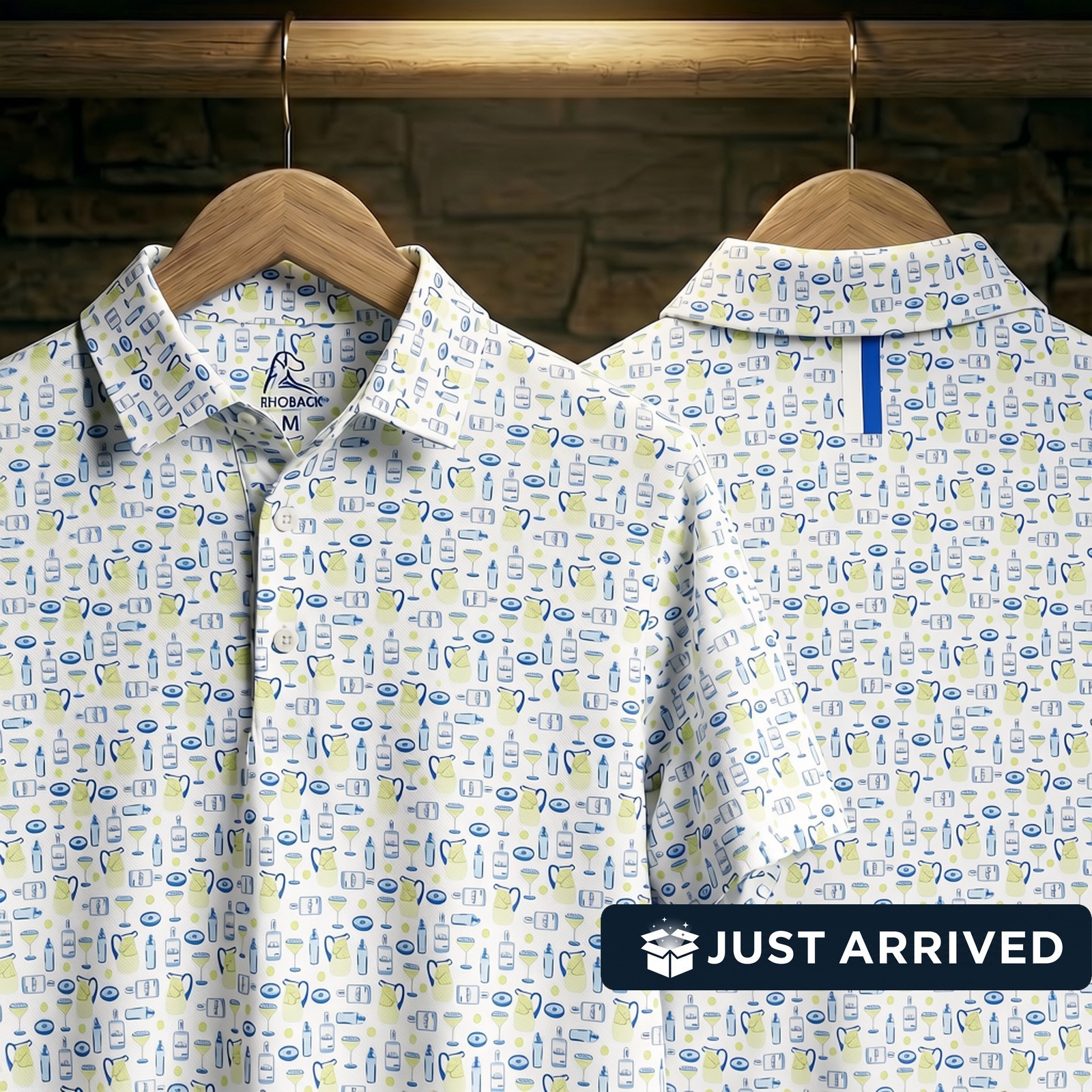 ⭐ Rhoback The Margarita Men Short Sleeve Performance Golf Polo⭐