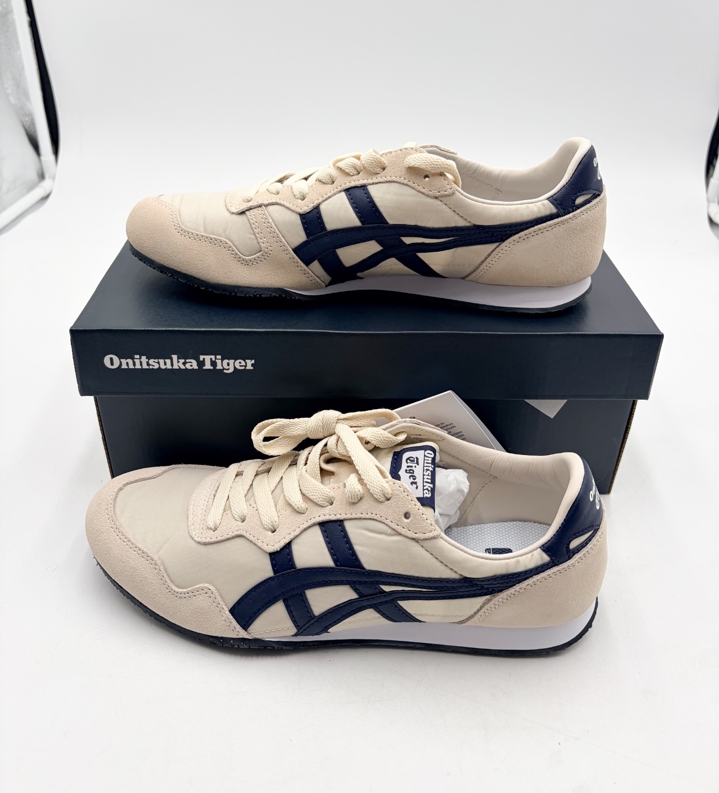 Onitsuka Tiger SERRANO Birch/Peacoat Daily Sneaker (US 8) with Box From US