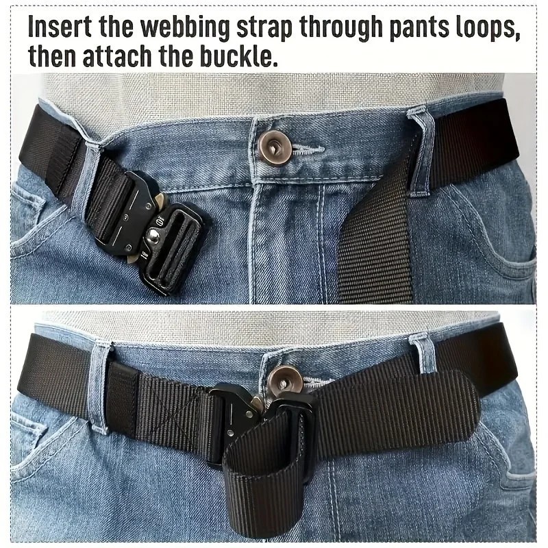MEN Casual Military Tactical Army Adjustable Quick Release Belts Pants Waistband
