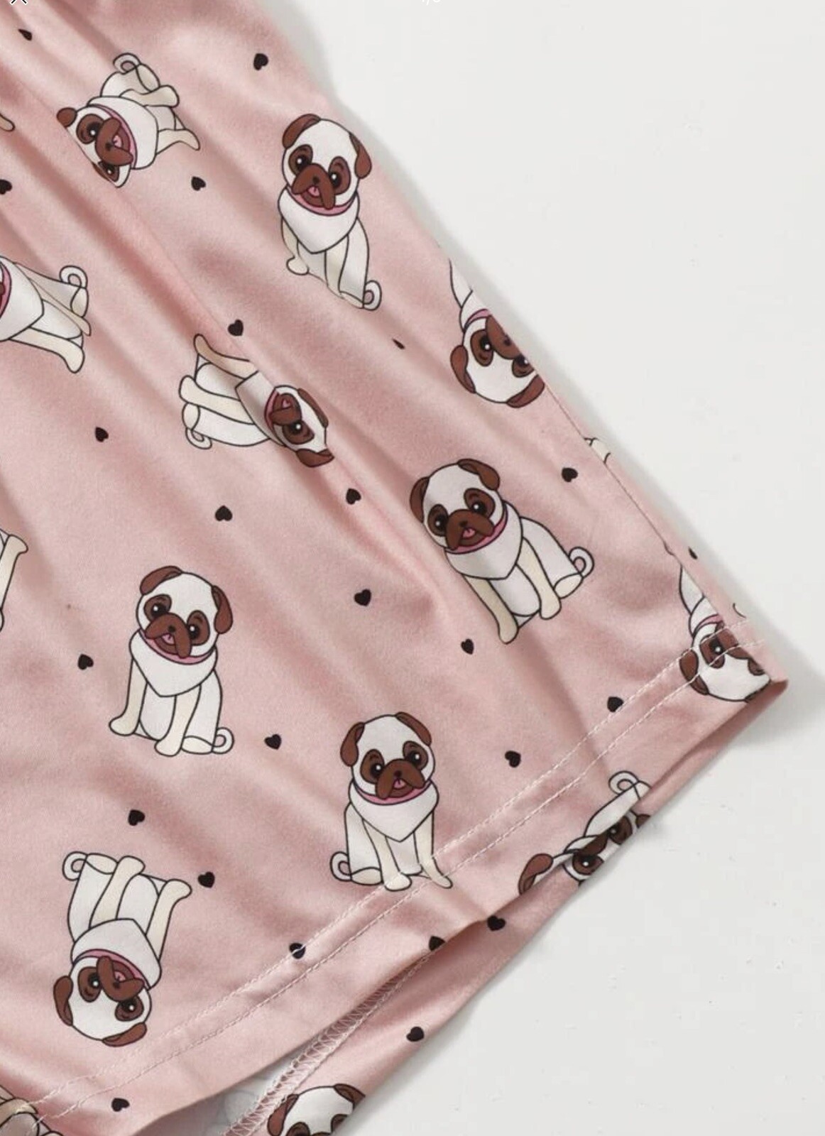 NWT – Pug Shorts & Top Pajama Set “Pugs & Kisses” – Sizes S, M or L