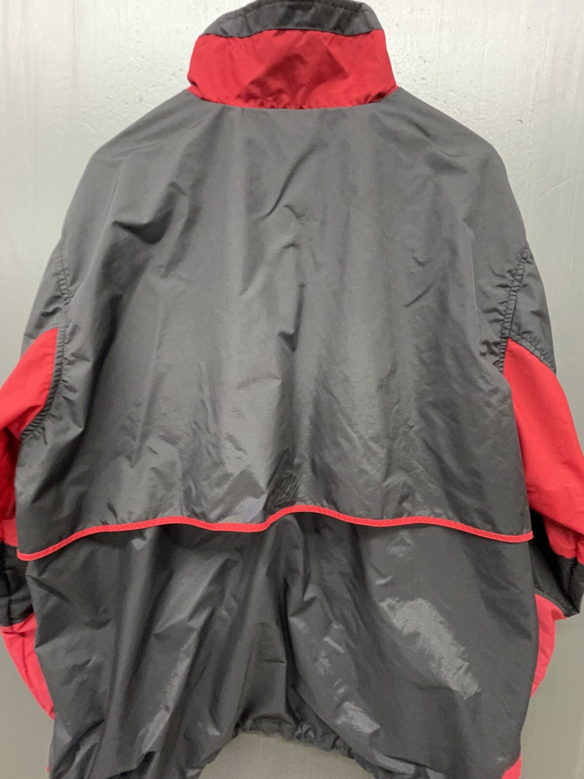 Holloway Jacket Men XL Black Red Full Zip Pockets Lined Coated Windbreaker Golf