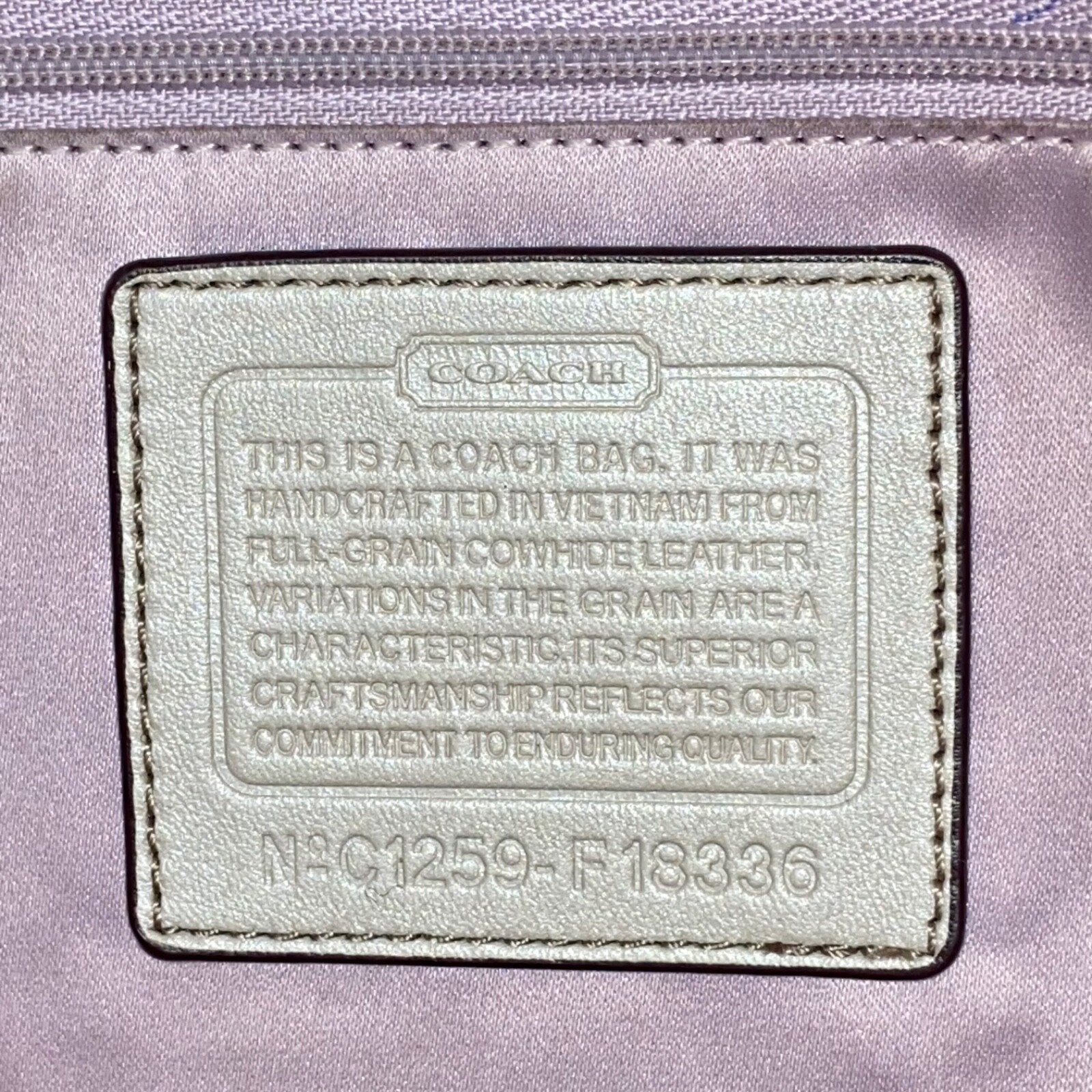 Coach Laura Signature Embossed Large Leather Tote F18336 Taupe