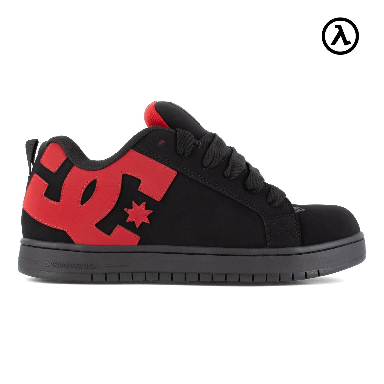 DC COURT GRAFFIK MEN’S BLACK/RED WORK SHOE BOOTS DC60102 – ALL SIZES – NEW