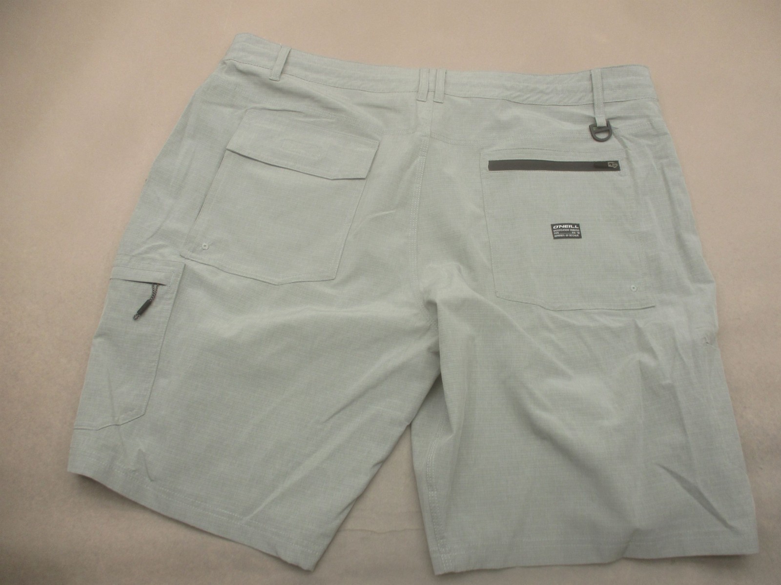 Oneill Size 40 Mens Gray Pockets Zip Button Drawstring Logo Outdoor Shorts 929