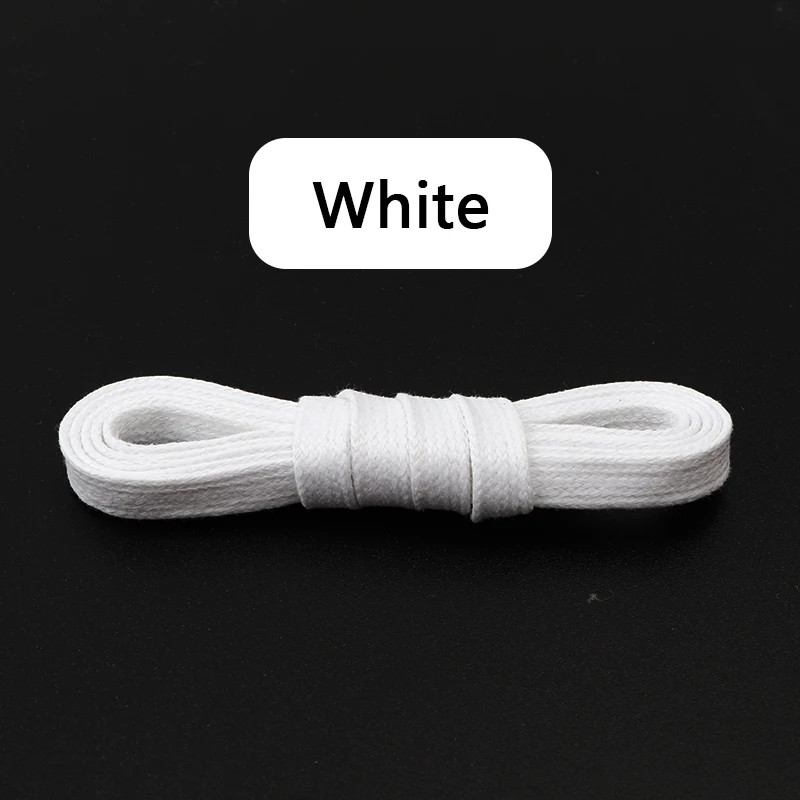 1 Pair Flat Shoelaces Waxed Cotton 0.8CM Width Waterproof Shoe Laces Unisex Boot