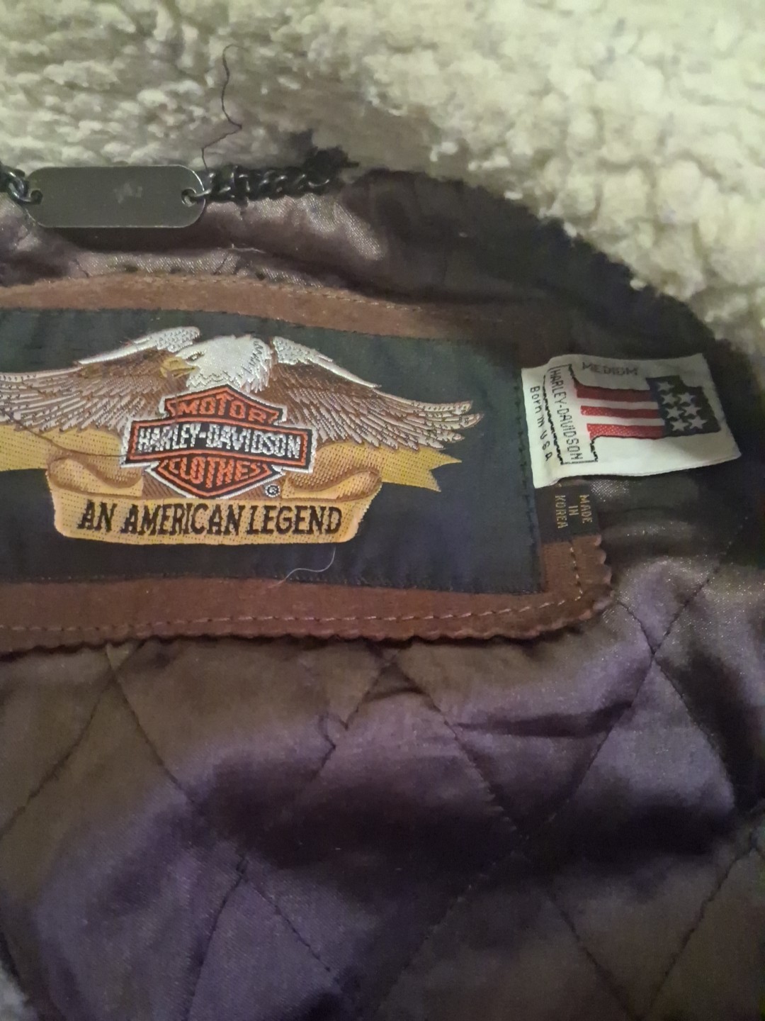 Harley-Davidson Vintage Leather Sharpa Motorcycle Jacket Men’s Size M