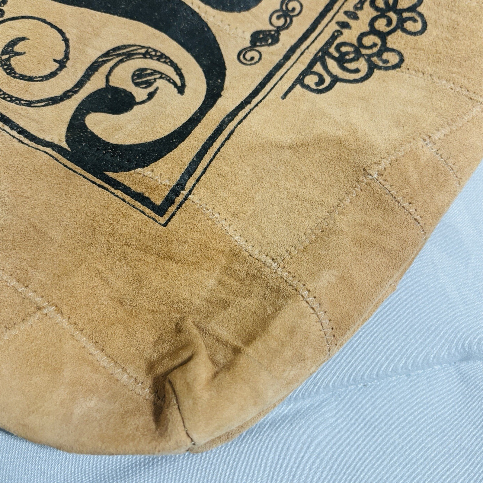 Genuine Butter Soft Suede Leather Bible Tote Bag Brown “Steadfast In The Lord”