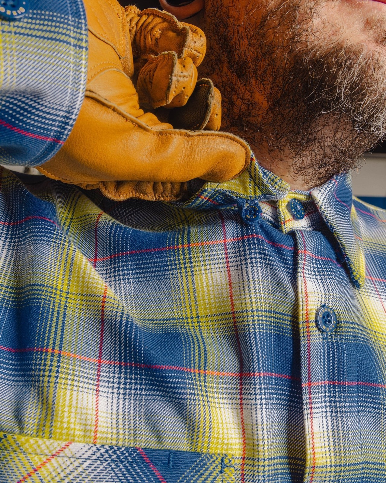 DIXXON Flannel “WD-40” Men’s Size XL Collab Plaid Blue Yellow Button Shirt