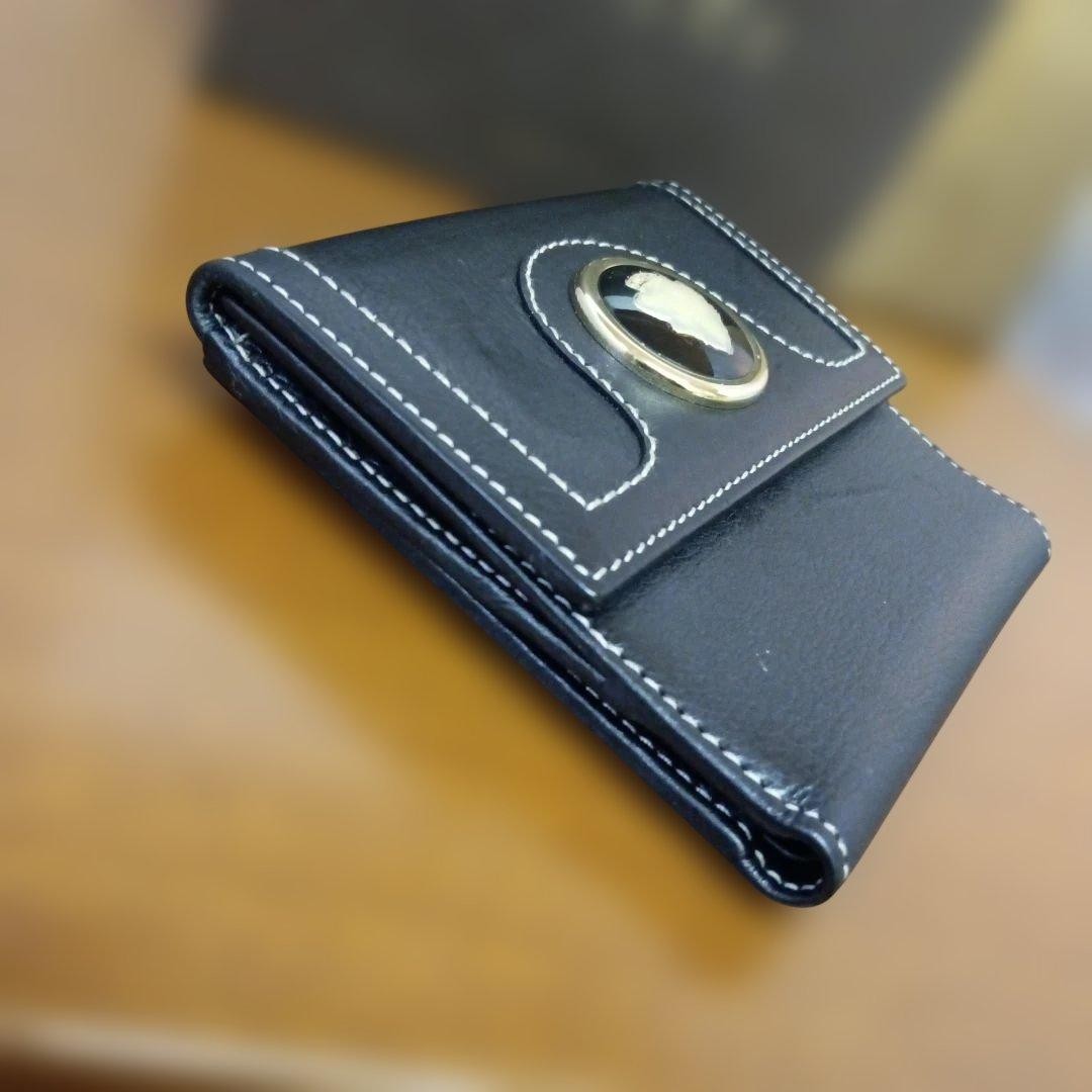 GUCCI Black Leather Bifold Wallet Double Snap Bill Compartment Coin Pocket