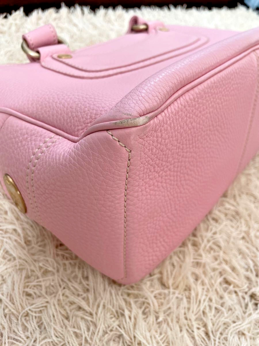 Authentic CELINE Boogie Bag Pink Leather Handbag USED with Dust Bag