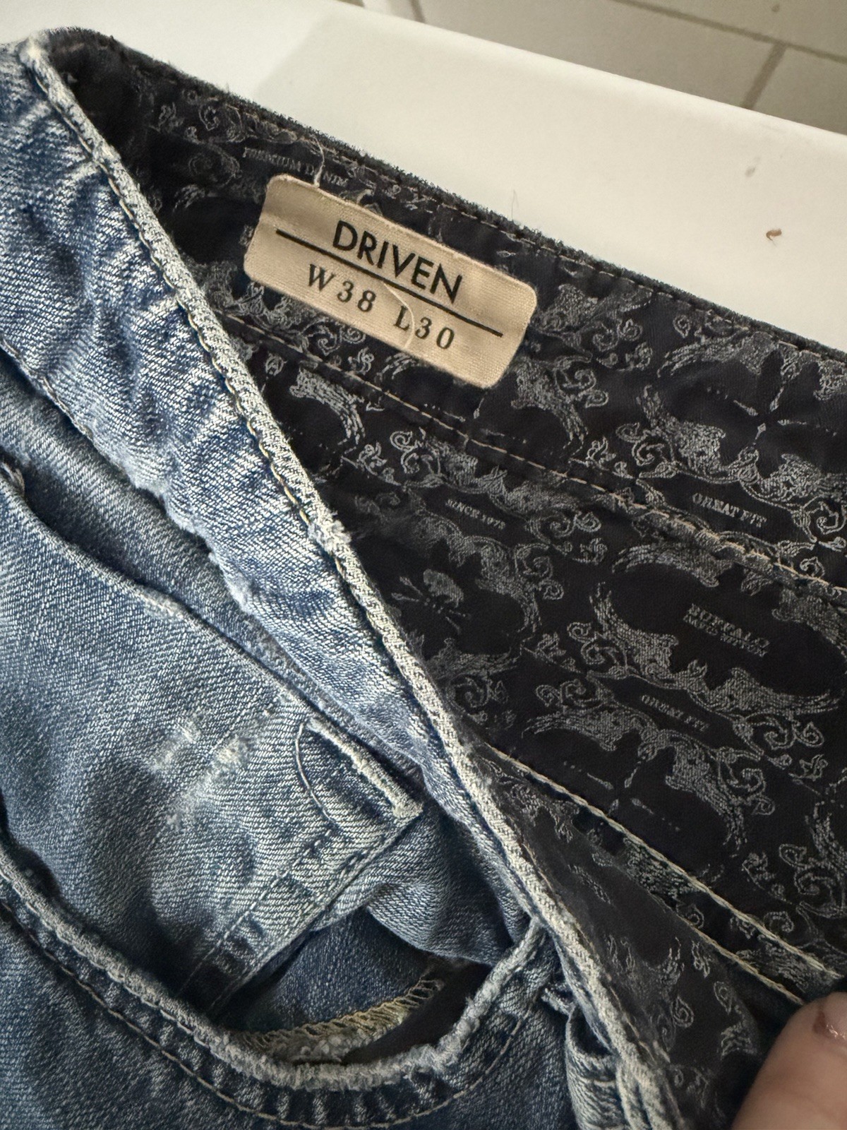 Buffalo David Bitton Men’s Blue Straight Distressed Denim Jeans Mid Rise
