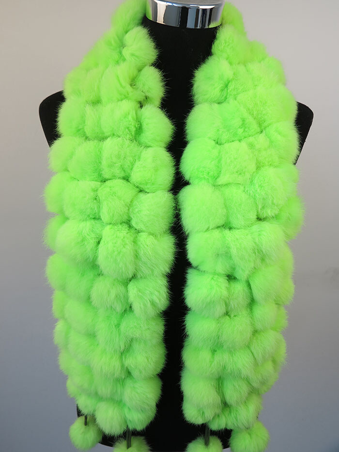 100% real rabbit fur pom poms scarf/ cape/ wrap 7 wonderful color available
