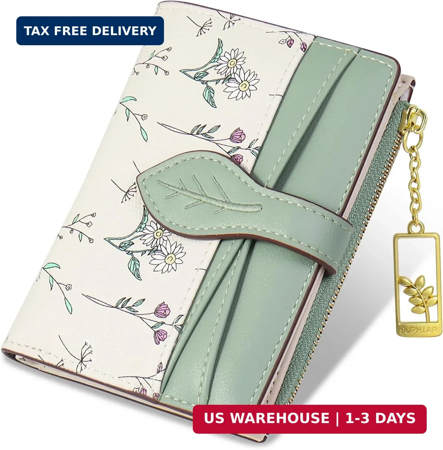Wallets for Women- RFID Blocking- Soft PU Leather Bifold Coin Zipper Pocket Purs