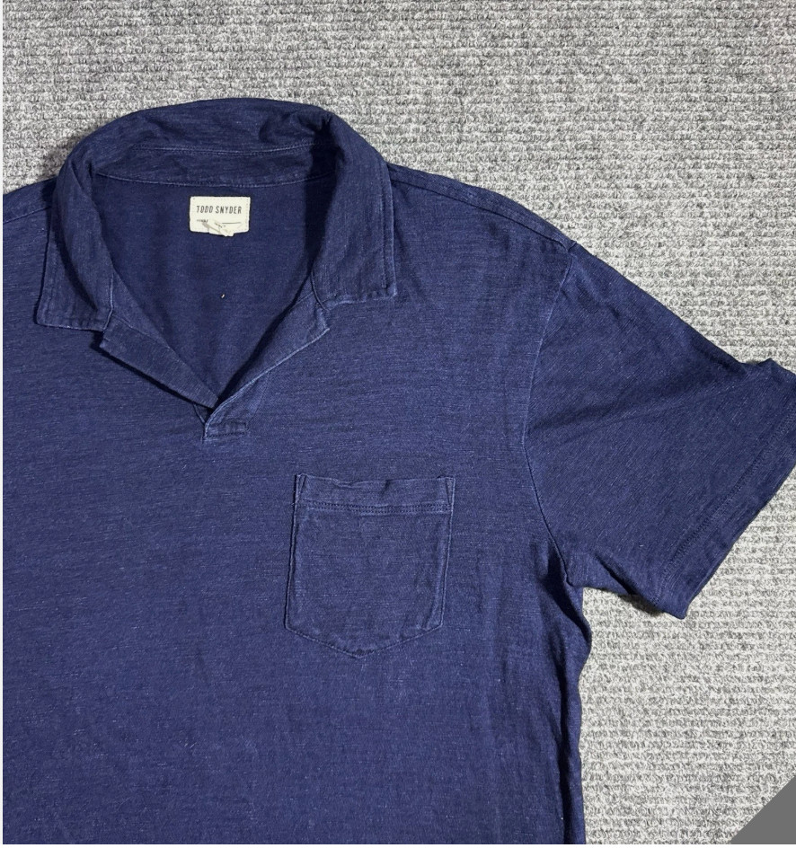 Todd Snyder Heather Indigo Polo Medium