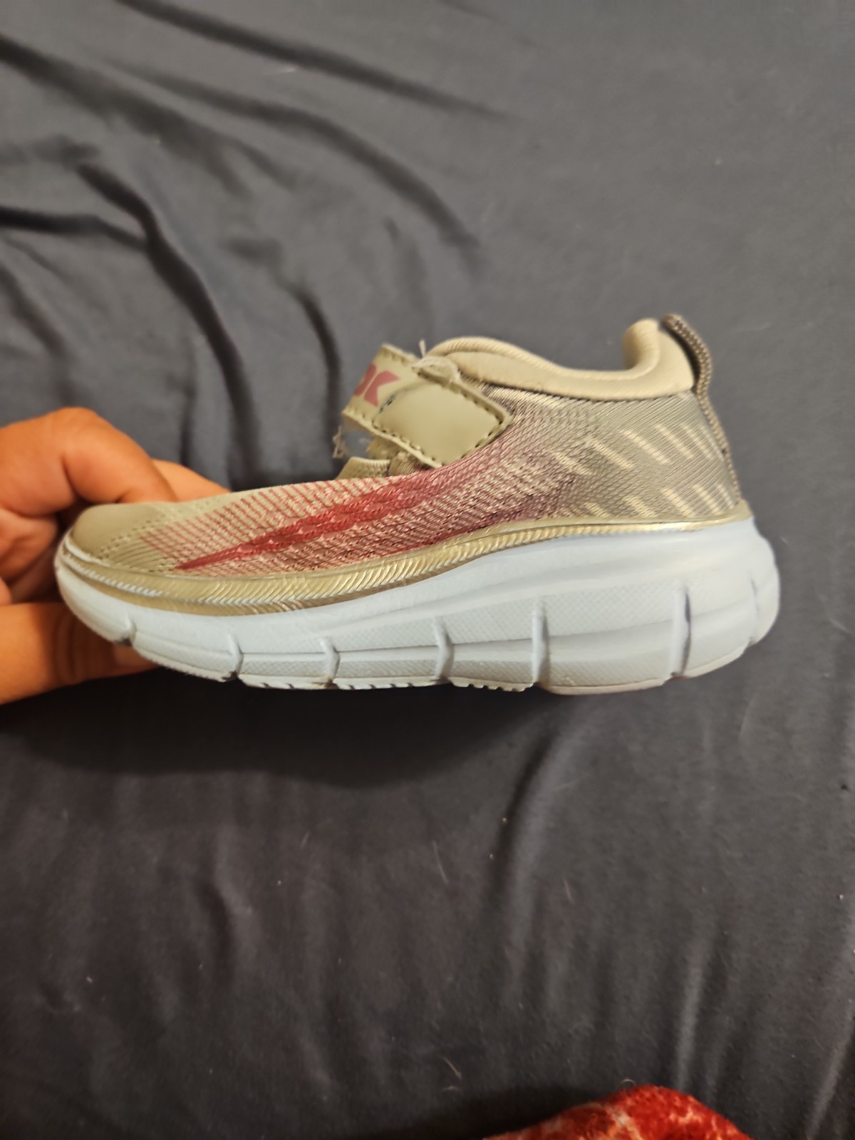 RBX Girls Pink/ Grey Athletic Sneakers Hook Loop Running Shoes Size 7 Toddler