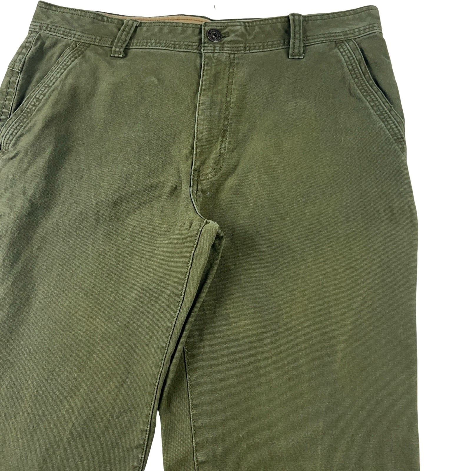 Legendary Outfitters Canvas Pants Mens 36×34 Green Straight Leg Cargo Pocket