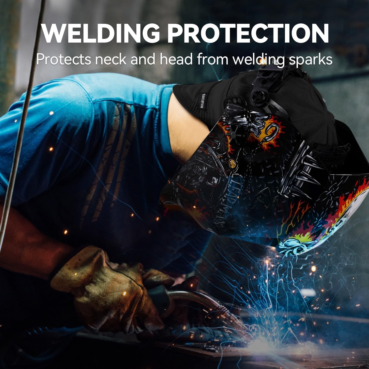 ARCCAPTAIN Reversible Welding Cap Protective Welders Cap Fireproof Size 7 1/4