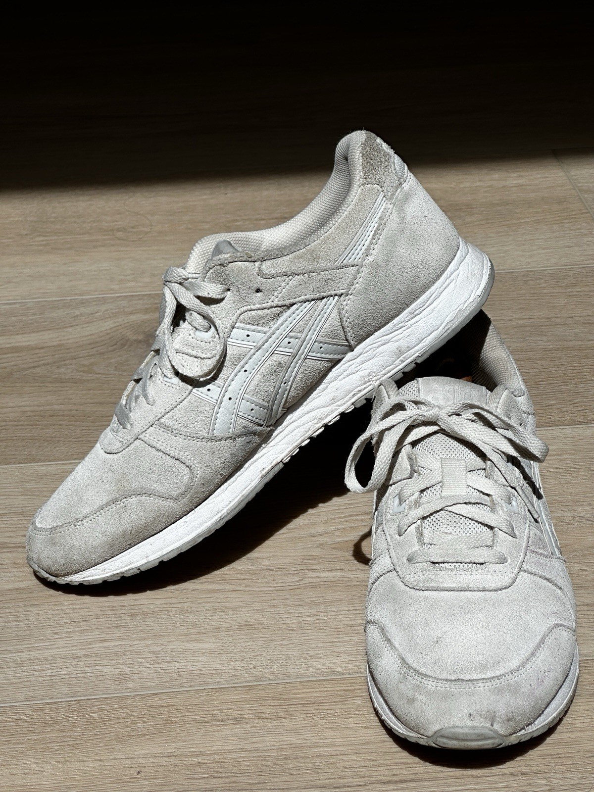 Men’s Asics Lyte Classic Casual Athletic Shoes Oyster Smoke Grey Beige Size 11.5
