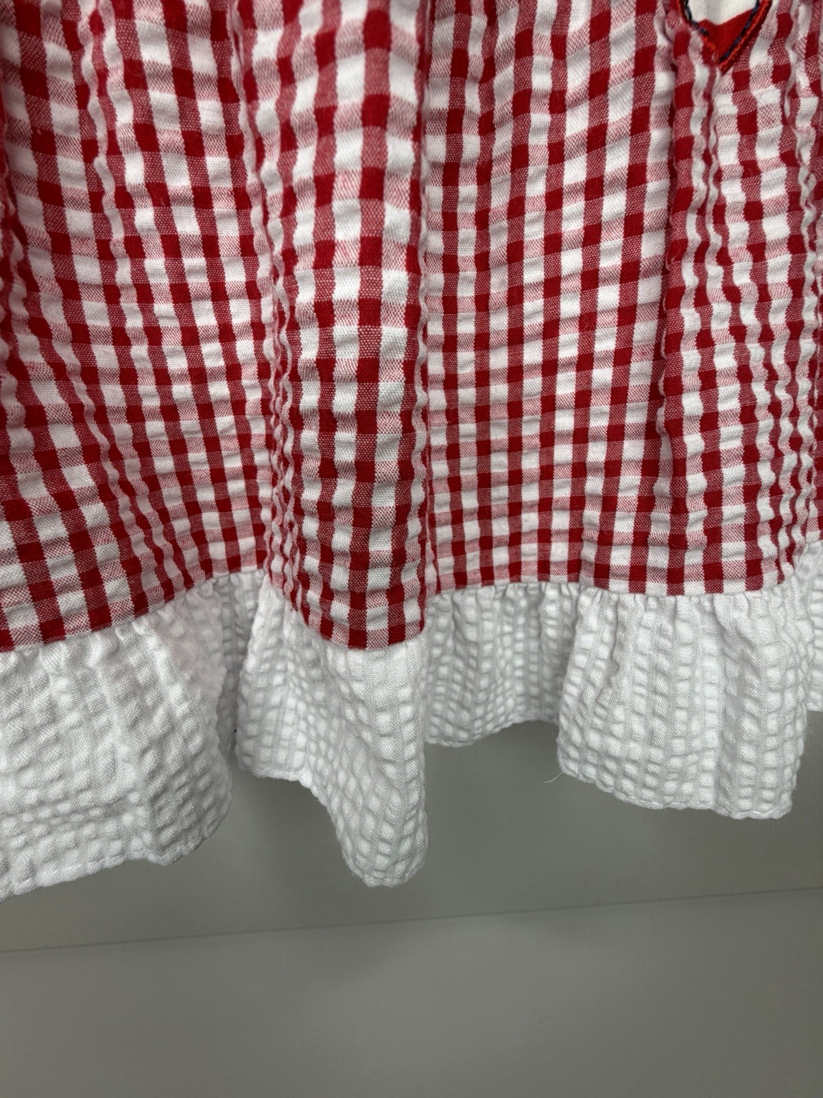 Emily Rose Red White Blue Dress Gingham Appliqué Butterfly Size 3T