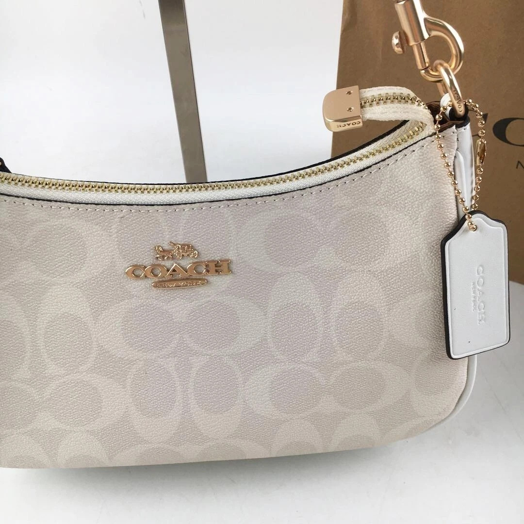 NWT COACH Teri 2Way CA548 Shoulder Bag Signature Coated Canvas White New outlet