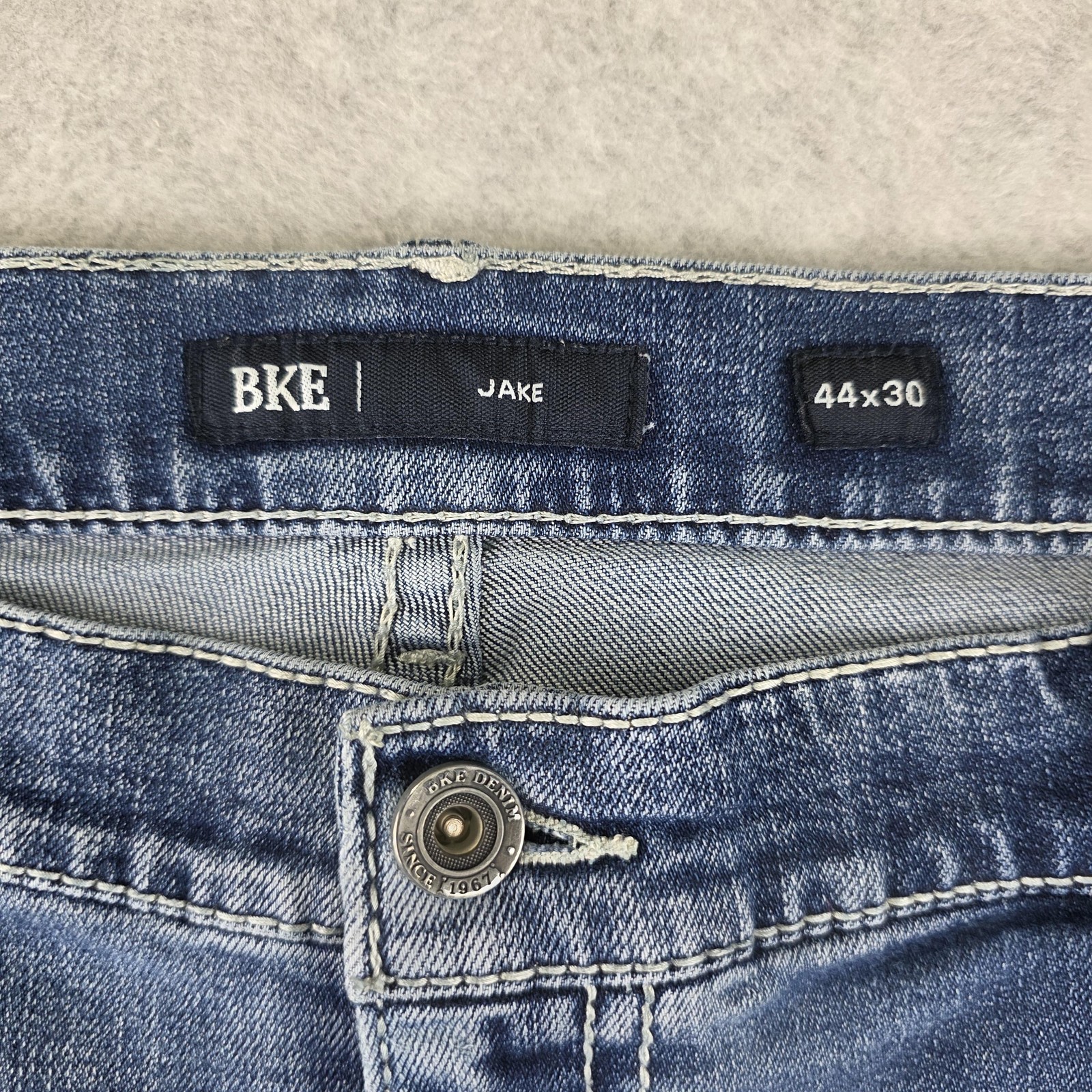 BKE Jake Jeans Mens 44×30 Blue Straight Relaxed Stretch Medium Wash Denim