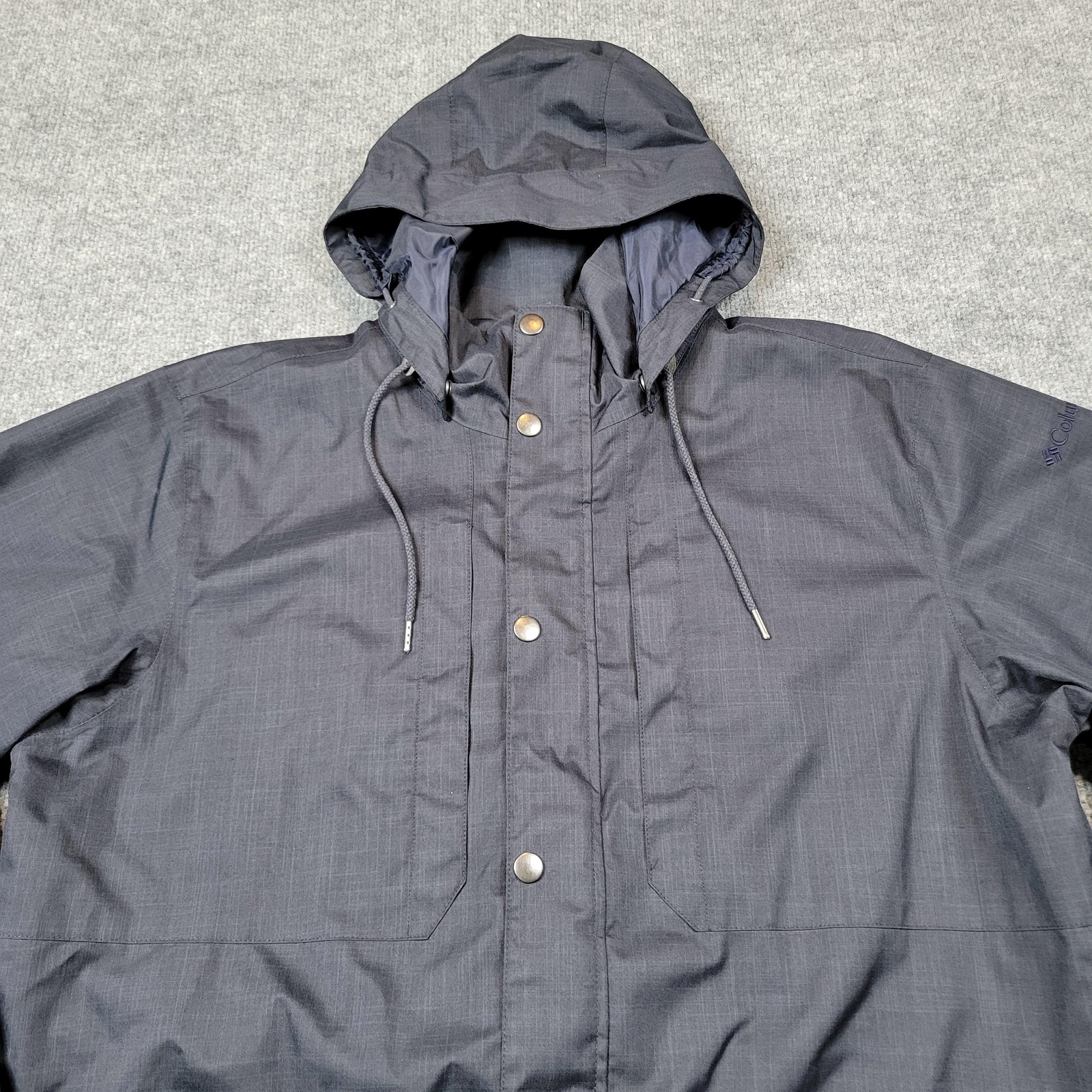 Columbia Jacket Mens Large Blue OmniTech Waterproof Hooded Coat Parka Shell Top