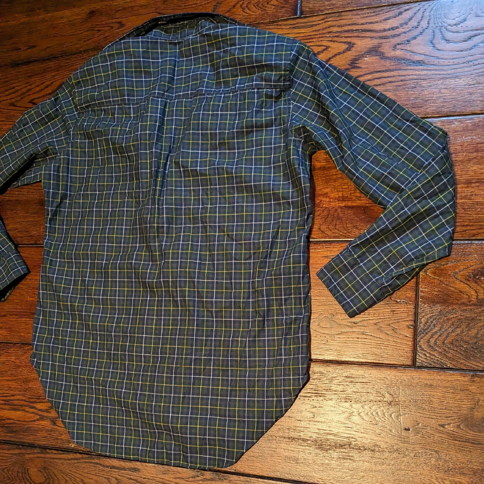 Frank & Eileen Frank Classic Button-Up Shirt Gray Blue Green Plaid Size Small