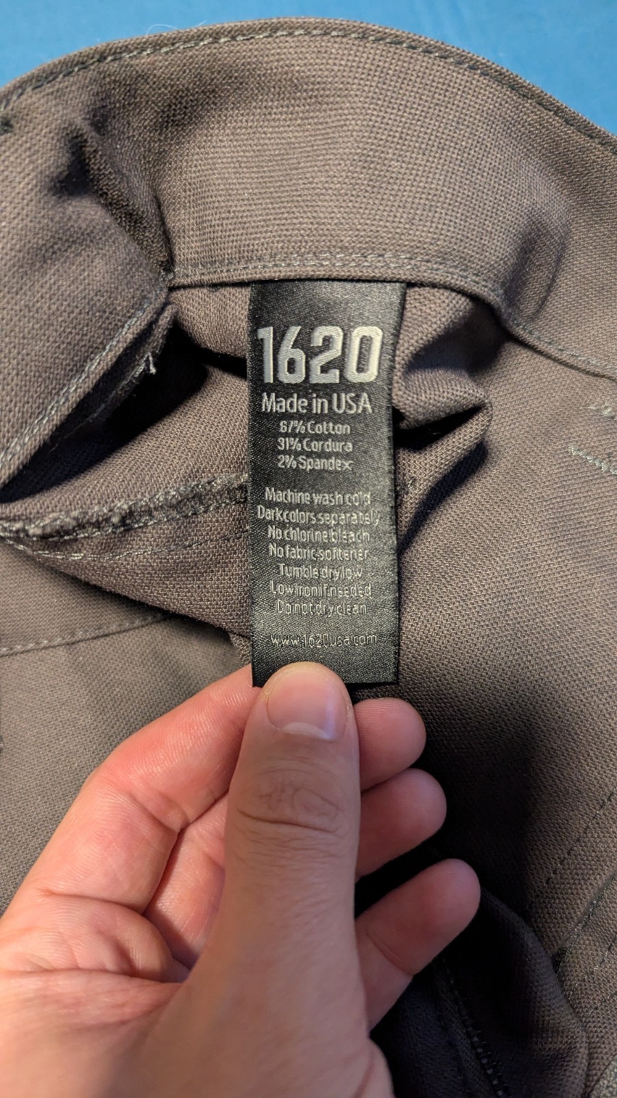 1620 Workwear Foundation Pant 34×36 Granite Made In USA