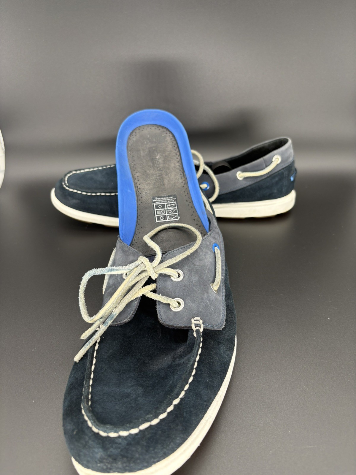 Helly Hansen Men’s Suede Boat Deck Shoes Navy Blue US 13 EU 48 Leather Casual