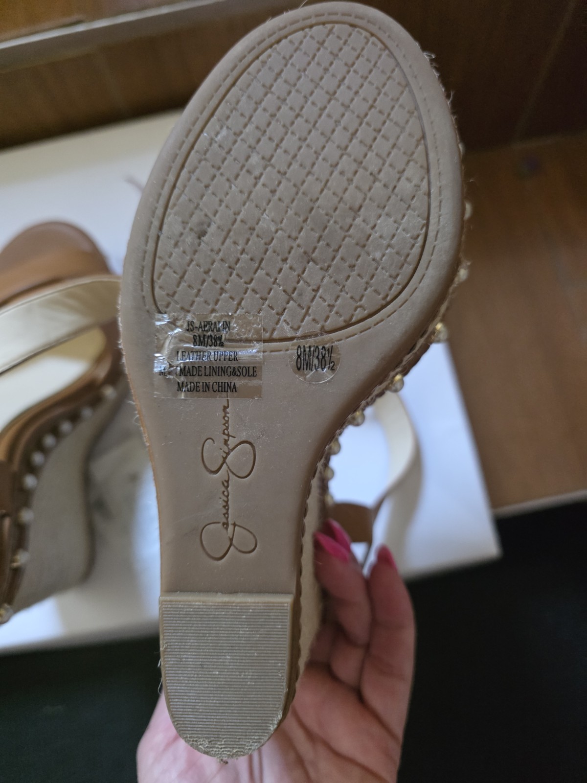 Jessica Simpson Aeralin wedge Womens 8 Beige