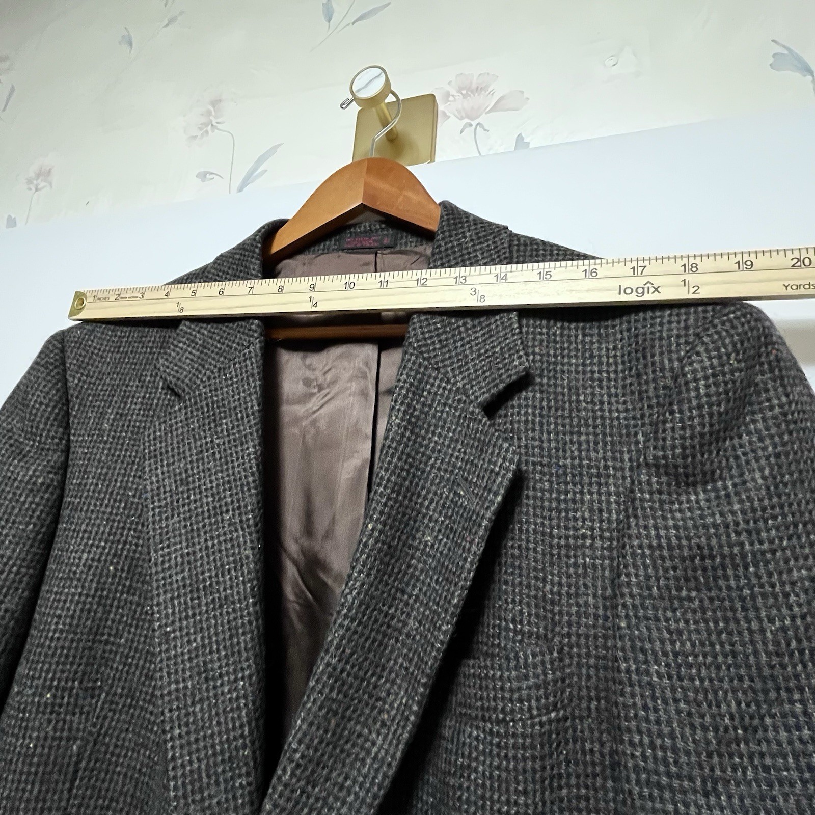 Vtg BOSTON TRADERS Men 44R Tweed Sportcoat Wool Blazer Birdseye Fleck Multicolor
