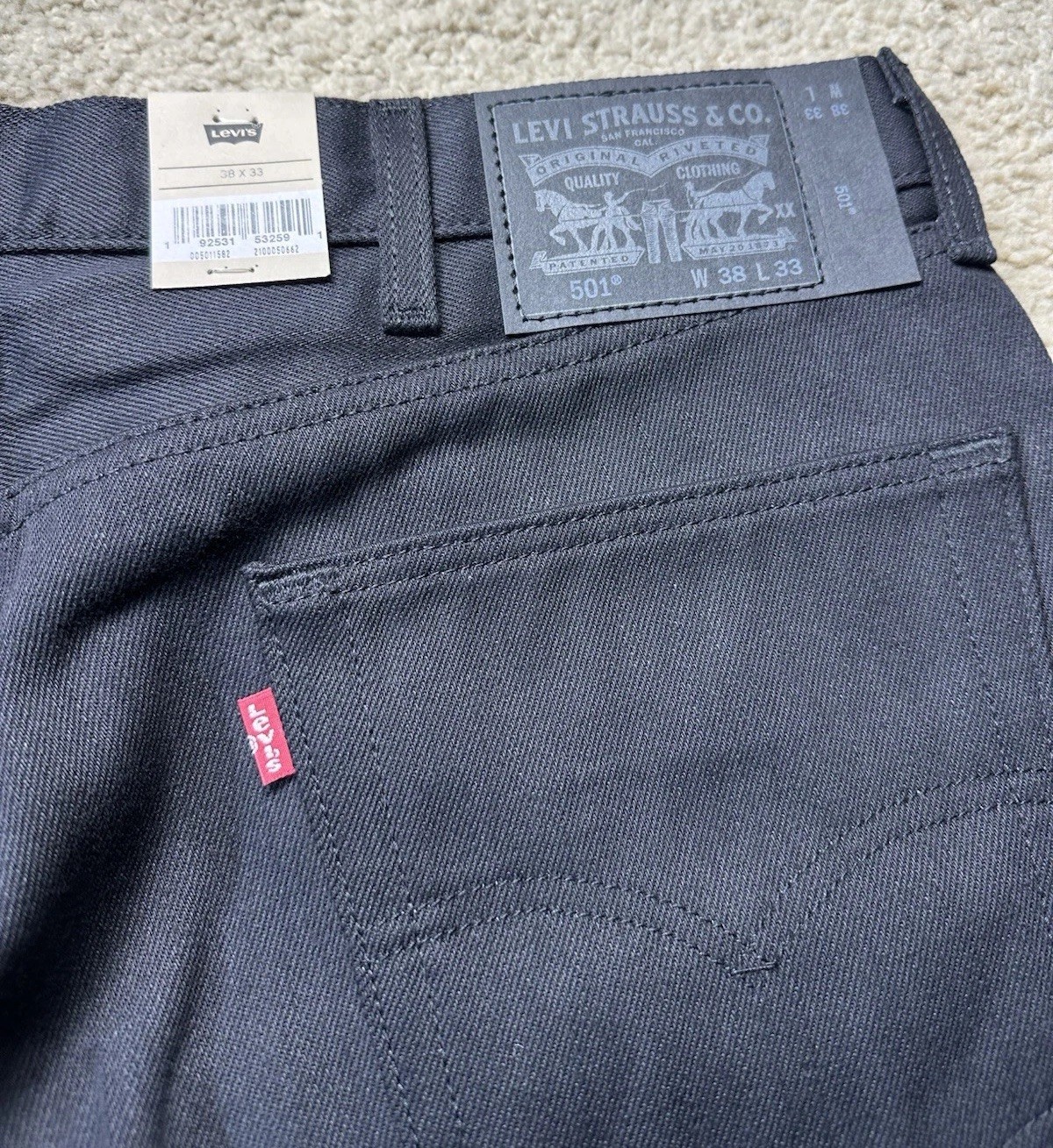 Levi’s 501 Original Shrink To Fit Jeans Pants Men Size 38×33