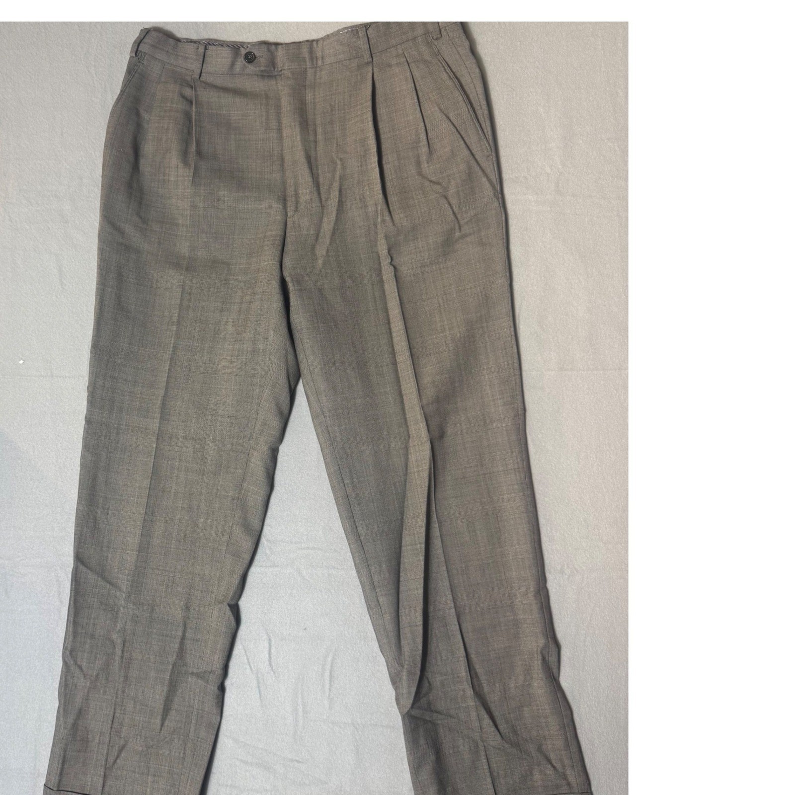 Luigi Baldo Mens Grey Wool Pleated Dress Pants Tollegno 1900 Super 130s Italy 36
