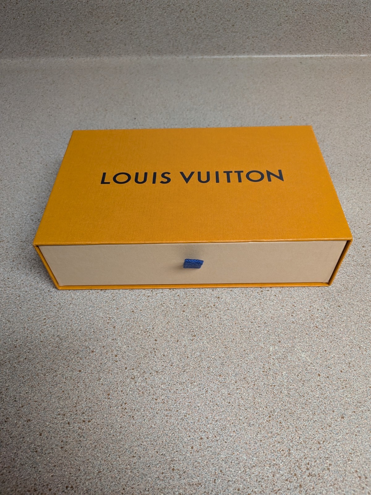 Louis Vuitton Linen Pull Drawer Wallet Storage Box Original Ribbon 9x6x2.25in