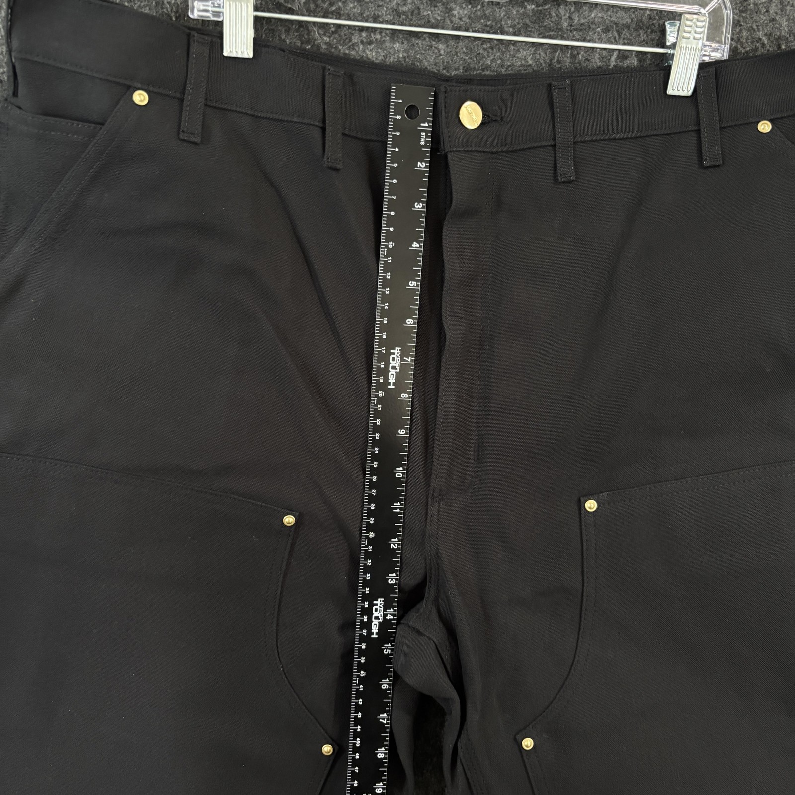 Carhartt Double Front Carpenter Work Pants Men’s 44×32 Black Duck Canvas B01-M