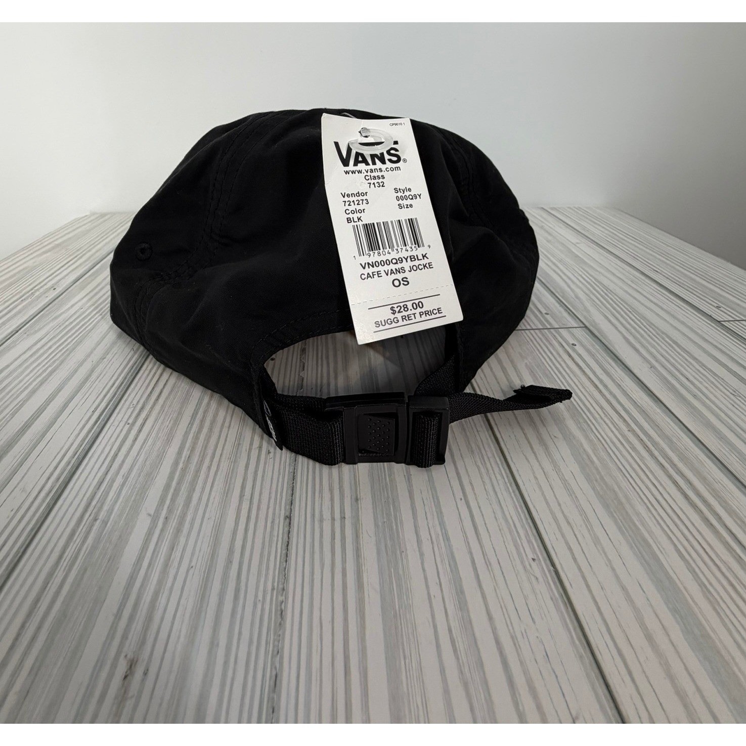 Vans Cafe Vans Jockey Snapback Hat Black Floral Patch Adjustable Cap NEW