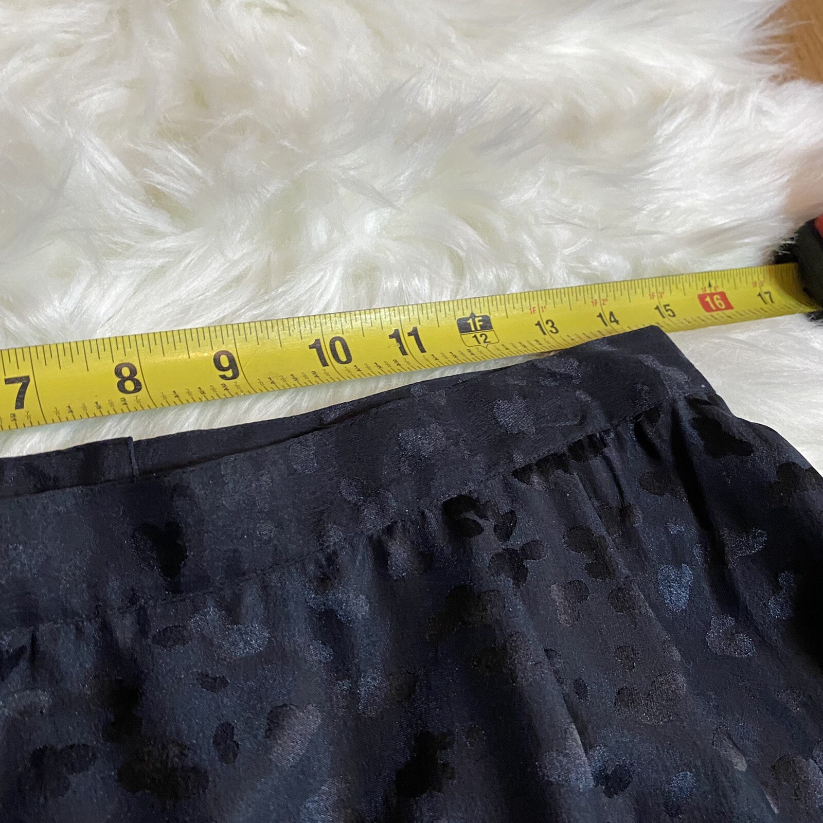 Oasis? A Line Long Black Leopard PRint Skirt Size 12 RN 58142 Zip Up Trendy