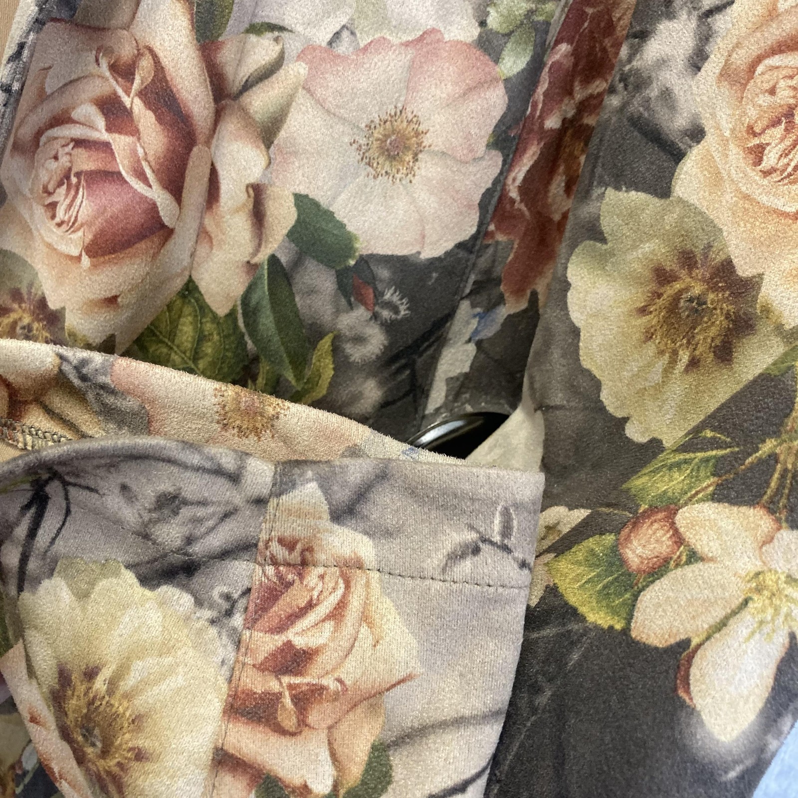 Kate & Mallory Floral Faux Suede Jacket Womens 2X Nature Outdoors Whimsical