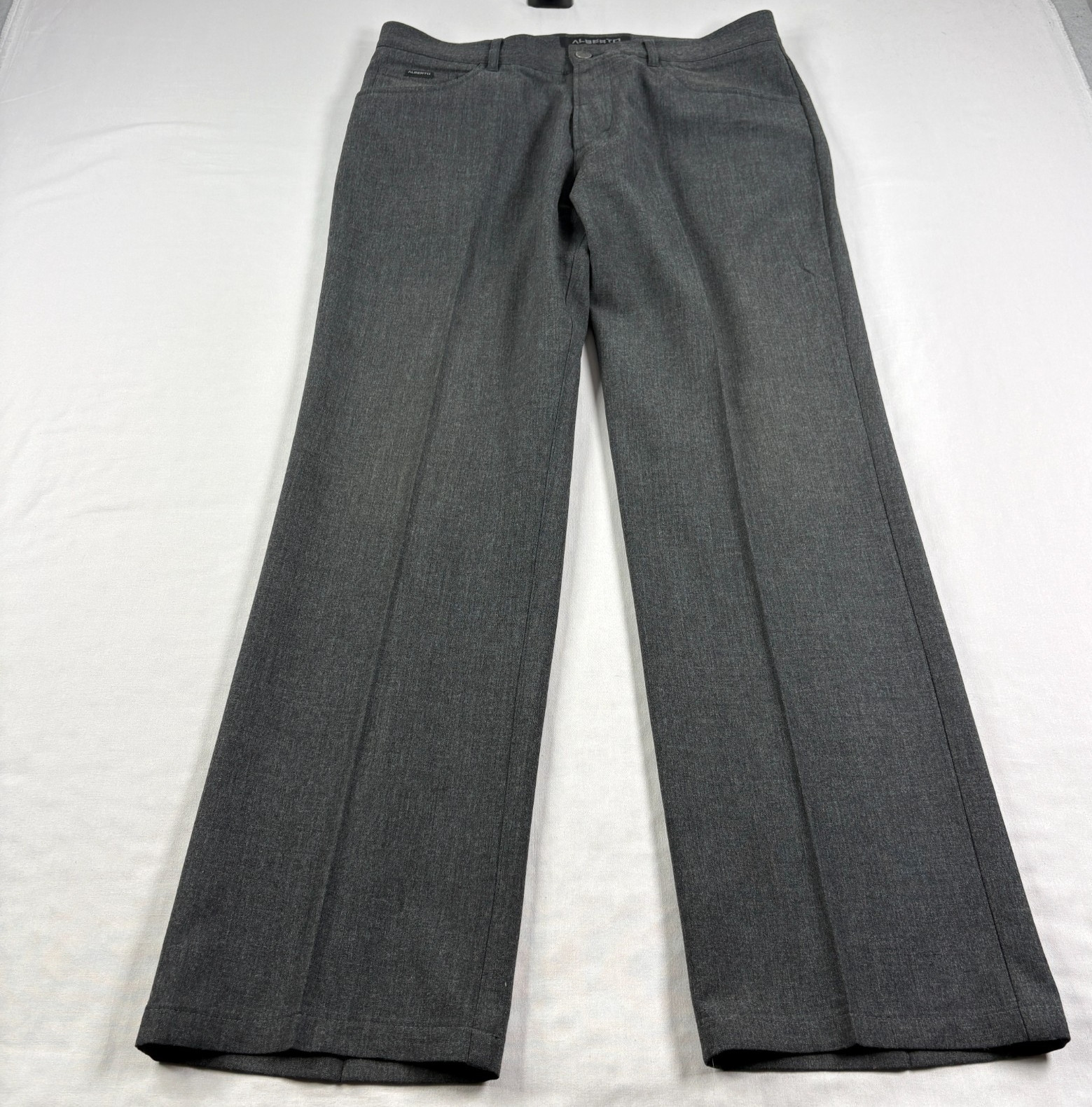 Alberto Pants Mens Size 50 (34×32) Gray Ceramica Chino Stretch Golf Casual